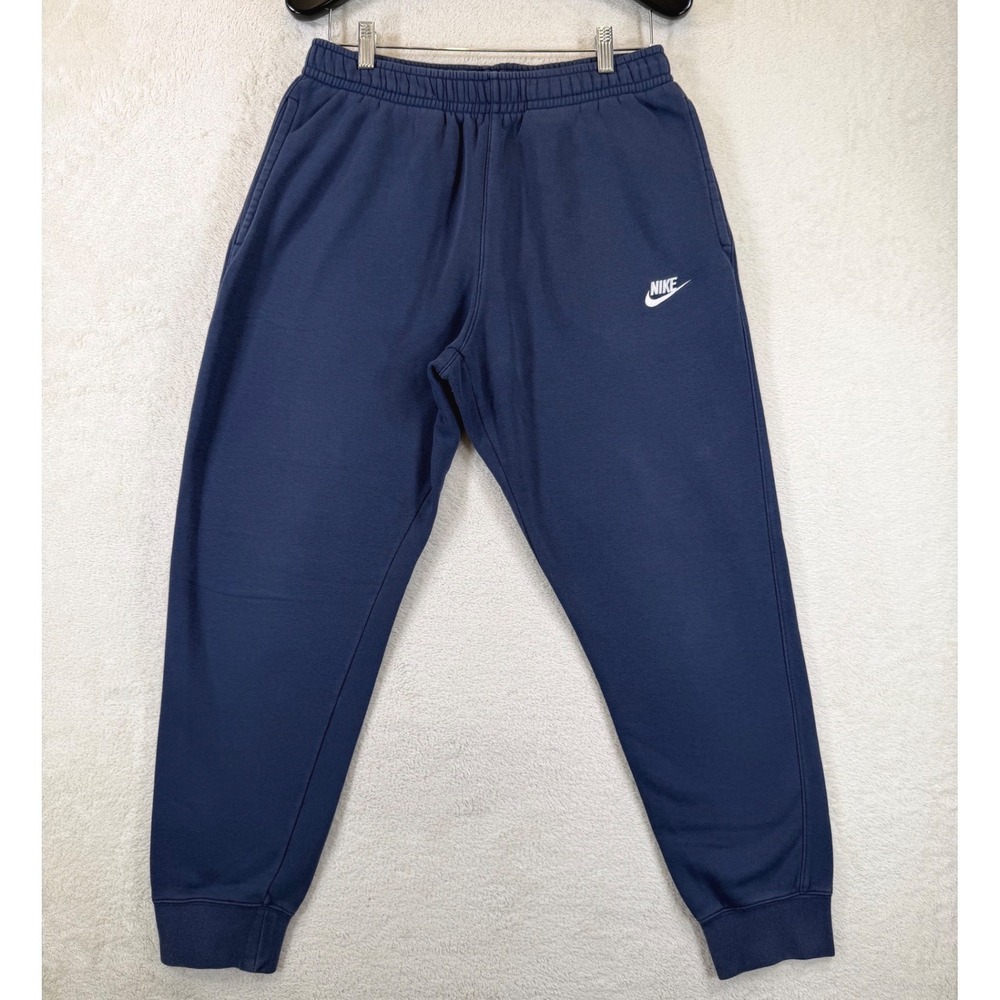 Nike Mens Club Fleece Joggers Navy Blue Sweatpants BV2671-410 Size Medium
